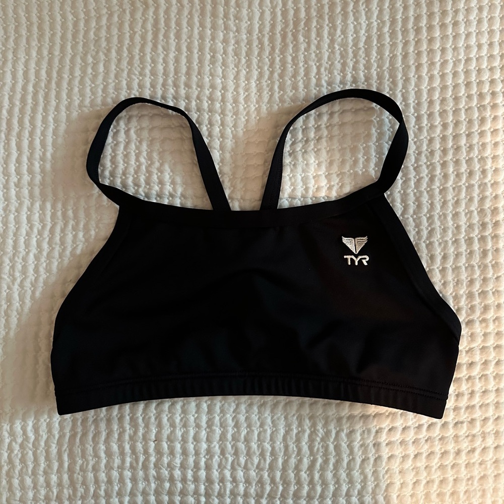 black TYR Solid Durafast One Women's Diamondfit Bikini Top size medium